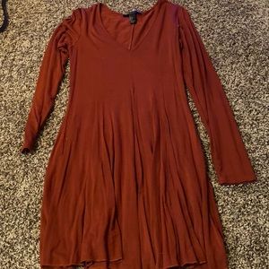 Forever 21 Rust Long Sleeve Dress
